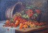 C. Săndulescu-Coşuri cu cireşe, strugurei şi caise, pictură veche pe p&acirc;nză (1 x 0,75 m), Natura statica, Ulei, Realism