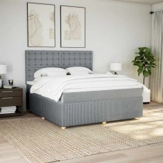 Gossi pat continental, gri deschis, 180x200 cm, material textil