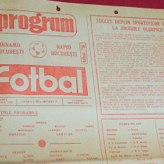Program Turneu fotbal DINAMO Bucuresti - RAPID Bucuresti (17.09.1988)