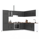VidaXL Set dulap de bucătărie 14 piese &bdquo;Lucca&rdquo; lemn negru prelucrat