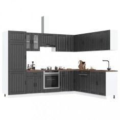 vidaXL Set dulap de bucătărie 14 piese &bdquo;Lucca&rdquo; lemn negru prelucrat