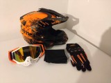 Cumpara ieftin Casca Moto Enduro ATV cu Ochelari, Manusi si Cagula. Marimi S, M, L, XL. Omologata ECE, L, M, S, XL