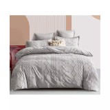 Cumpara ieftin Lenjerie de Pat Finet Jacquard Velvet Gofrat, pentru Pat Dublu, 6 Piese, GRI - PUC112