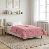 vidaXL Duvet de iarnă Roz 155 x 220 cm Microfibră și fleece Teddy 42026344