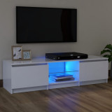 Comodă TV cu lumini LED, alb, 120x30x35,5 cm, vidaXL