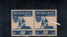 ROMANIA 1946 LP 199 OSP VALOAREA 10 LEI EROARE ( CERC ALB CAP ) MNH foto