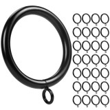 Inele pentru draperii cu diametrul interior de 44 mm, s&acirc;rmă de 6.2 mm cu inele, pachet 29 &ndash; Negru