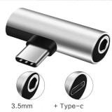 Adaptor Audio de la Type-C la MiniJack 3.5 mm, Argintiu, Oem