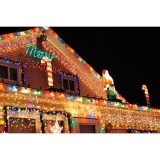 Instalatie Solara Craciun Turturi, IP44, 5 m, 143 Led-uri, Perdea Franjurata, RB-RG, 8 jocuri de lumini, cu Telecomanda, 31V, 500 mAh, Acumulator de 2