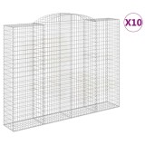 Cumpara ieftin Cosuri gabion arcuite, 10 buc 300x50x220/240cm, fier galvanizat