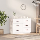 vidaXL Servantă, alb, 100x40x75 cm, lemn masiv de pin