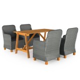 vidaXL Set de masă pentru grădină, 5 piese, gri deschis 3068790