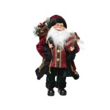 Figurina mare - Black Fur Santa | Kaemingk