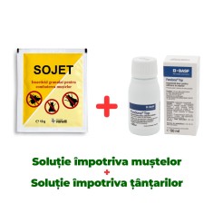 Insecticid concentrat muște Sojet 10g + Insecticid concentrat ț&acirc;nțari, fără miros, Fendona 50ml