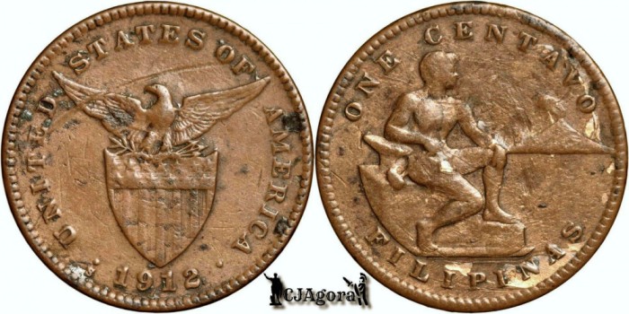 1912 S 1 Centavo - Filipine