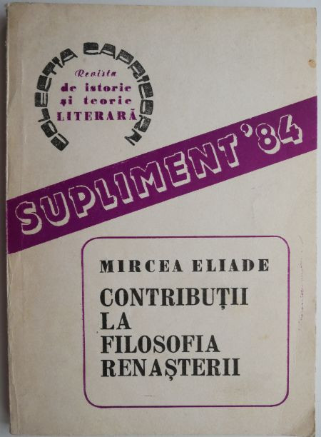 Contributii la filosofia renasterii &ndash; Mircea Eliade