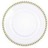 Farfurie eleganta mare Pufo Gentle Gold pentru desert, aperitive, 31 cm