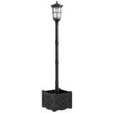 Outsunny Lampă Stradală Solară Exterior pentru Grădină cu Ghiveci 2 Moduri de Luminozitate 100/50 lm IP44 Pornire/Oprire Automată Negru | Aosom Romani