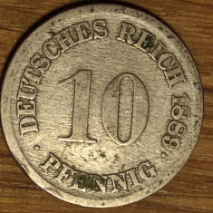 Germania - moneda de colectie istorica - 10 pfennig 1889 F -Stuttgart- frumoasa!