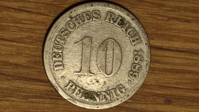 Germania - moneda de colectie istorica - 10 pfennig 1889 F -Stuttgart- frumoasa! foto