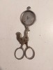 Foarfeca vintage pentru taiat varf de ou fiert moale, in forma de cocos, anii 30