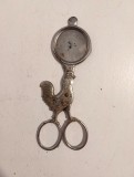 Foarfeca vintage pentru taiat varf de ou fiert moale, in forma de cocos, anii 30