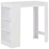 Cumpara ieftin Masa de bar cu raft, alb, 110 x 50 x 103 cm