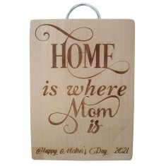 Tocator de bucatarie cu mesaj gravat personalizat, lemn natur, 20&times;30 cm