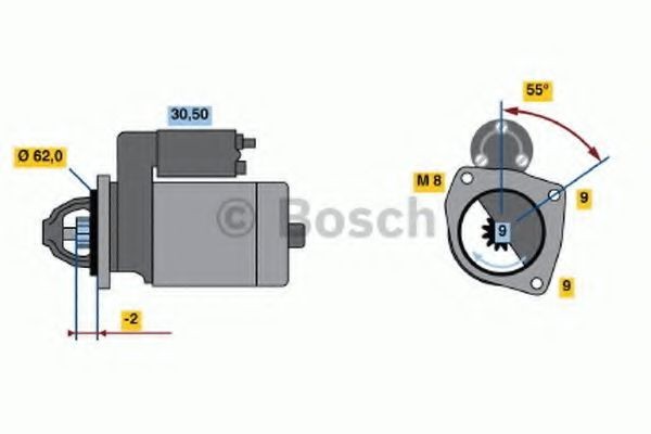 Starter CITROEN C4 I (LC) (2004 - 2011) BOSCH 0 986 013 850