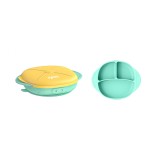 Farfurie silicon cu capac,galbena,U-Grow