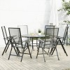 VidaXL Set scaune de grădină rabatabile, 7 buc., antracit, oțel vopsit 3283763