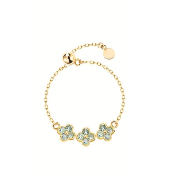 Inel reglabil din argint cu floricele