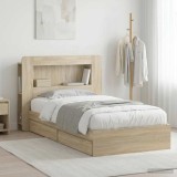 Cumpara ieftin Cadru de pat cu depozitare cu sertar Stejar Sonoma 75 x 190 cm