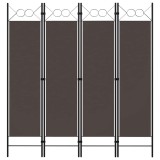 Cumpara ieftin Paravan de camera cu 4 panouri, maro, 160 x 180 cm