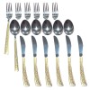 Set Tacamuri Aurii Servit Masa 18 Piese, Auriu Argintiu, Stil Versace