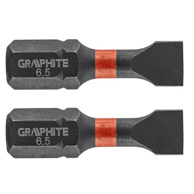 Set biti de impact SL6.5X25mm 1/4&amp;quot; 2buc. GRAPHITE 56H511 HardWork ToolsRange foto