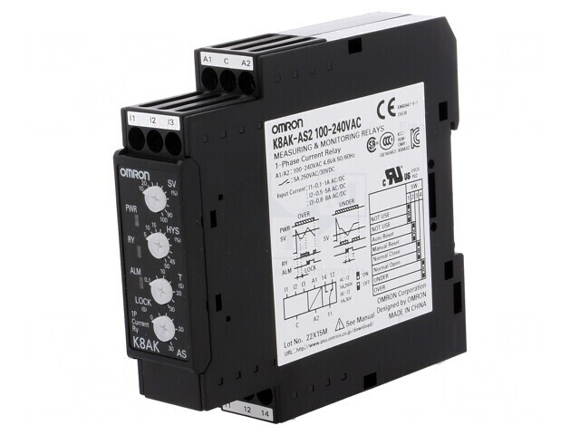 Releu Monitorizare Curent AC/DC K8AK-AS2 100-240VAC