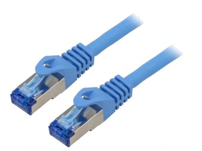 Cablul patch S/FTP 6a litat CCA LSZH albastru 2m 26AWG foto