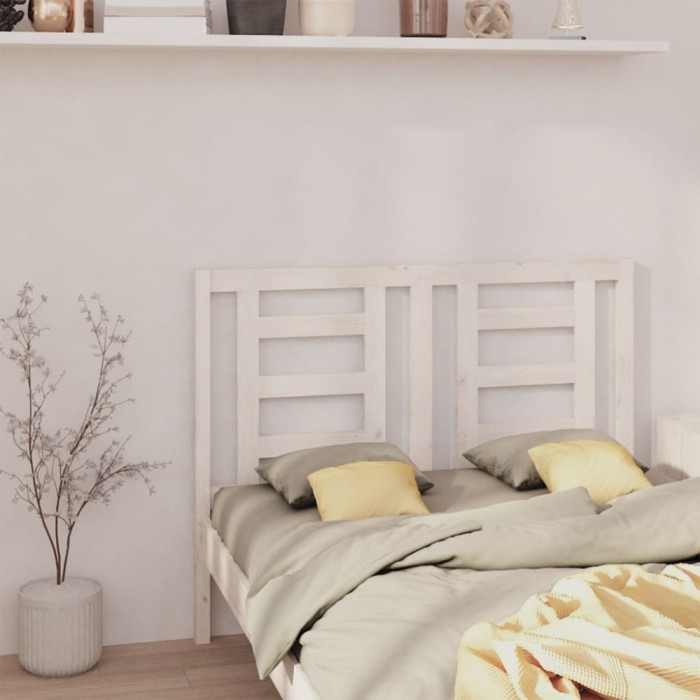vidaXL Tăblie de pat, alb, 126x4x100 cm, lemn masiv de pin 818811