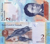 Venezuela 2 Bolivares, 27 Dec 2012, UNC, Bancnota Ne流通ata, America de Sud