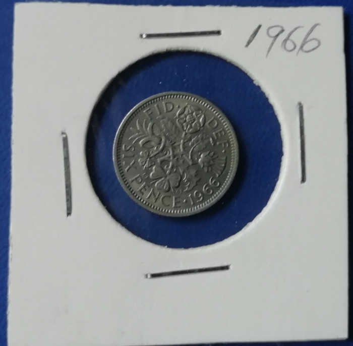 M3 C50 - Moneda foarte veche - Anglia - six pence - 1966