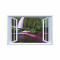 Sticker fereastra fantezie 3D, 130 x 85 cm, cascada reflexii in apa