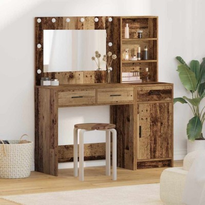 vidaXL Masă de Machiaj 2 pcs Maro 78,5 x 41 x 135 cm Lemn compozit foto