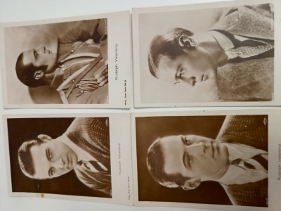 grup 4 vederi infatisand pe marele actor RUDOLPH VALENTINO , anii 1930-1940 foto