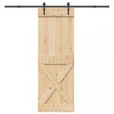 vidaXL Ușă glisantă cu set de feronerie 80x210 cm, lemn masiv de pin