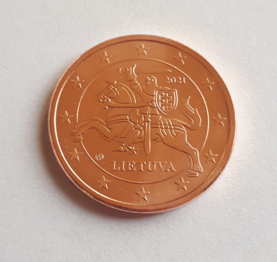 Lituania - 5 Cents / Euro centi - 2021 - UNC (din fisic) foto