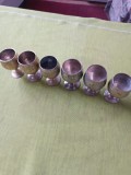 Set de 6 pahare argintate, marcate EP NS