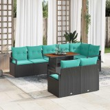 Cumpara ieftin Set de canapele pentru gradina 9 buc. 8-Locuri Negru si Teal
