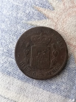 MONEDA-10 CENTIMOS 1879- SPANIA foto