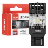 Bec LED AMiO LumiTec T20S 7440 W21W 12V Full Canbus alba, inlocuitor pentru bec clasic, pentru marsarier, semnalizare si lumini de semnalizare, 1 buc